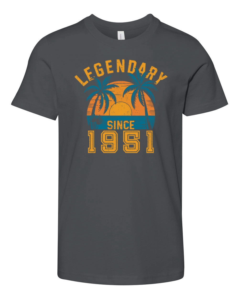 Legendary Since 1951 Birthday Sunset Retro Palm Youth Unisex Jersey Tee