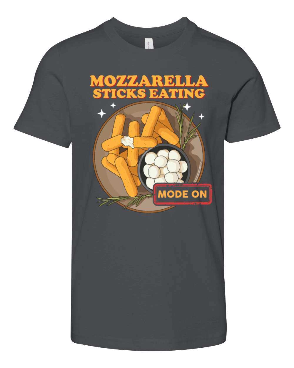 Mozzarella Sticks Eating Mode Youth Unisex Jersey Tee