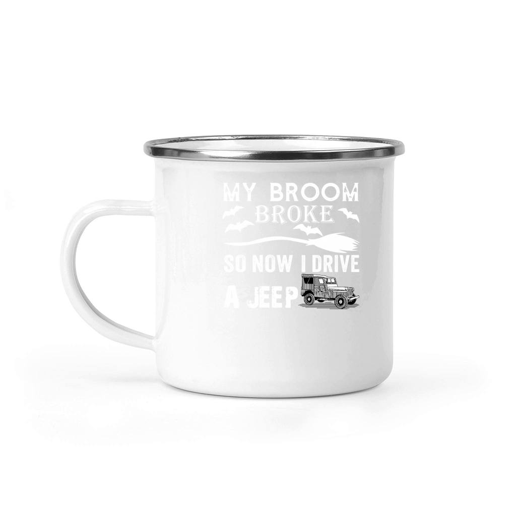 My Broom Broke So Now I Drive Jeep Shirt halloween Womens T-Shirt Camping Mug