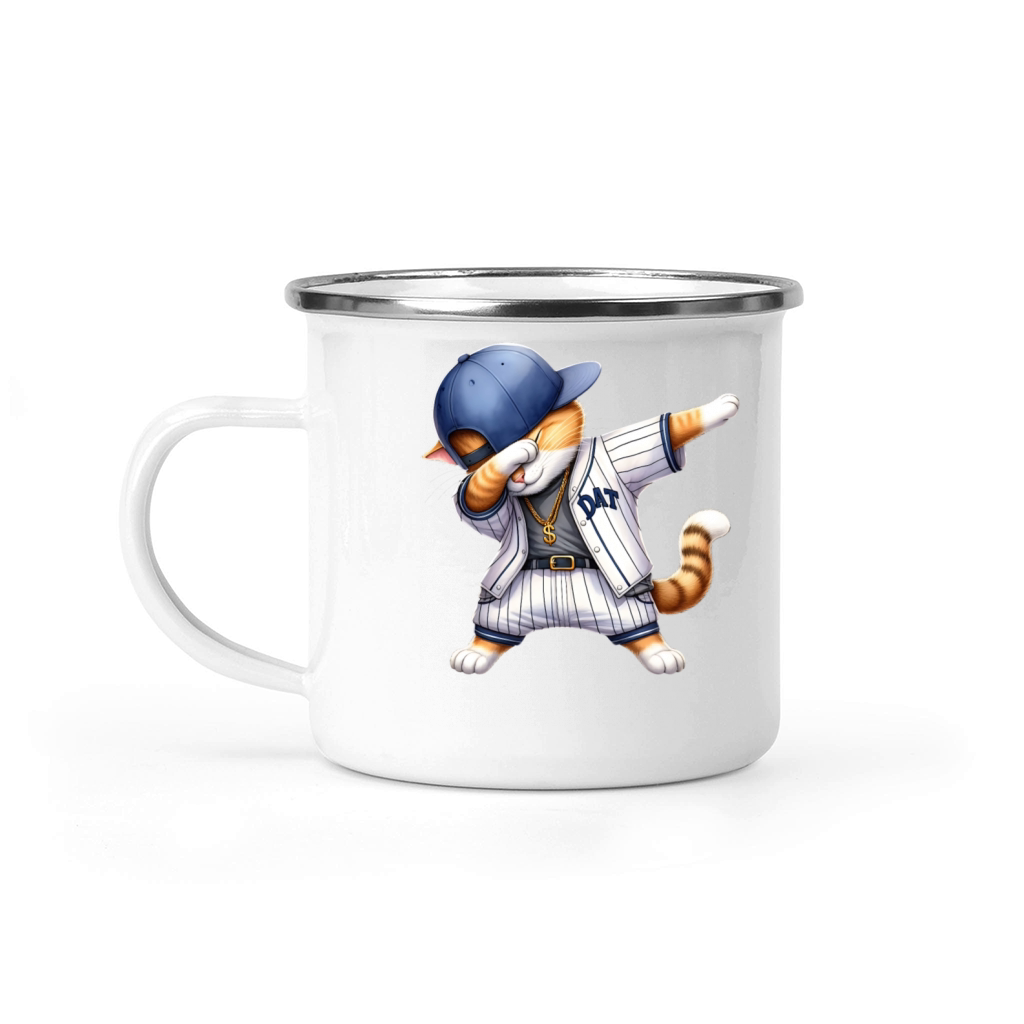 Realistic Dabbing Baseball Cat Camping Mug