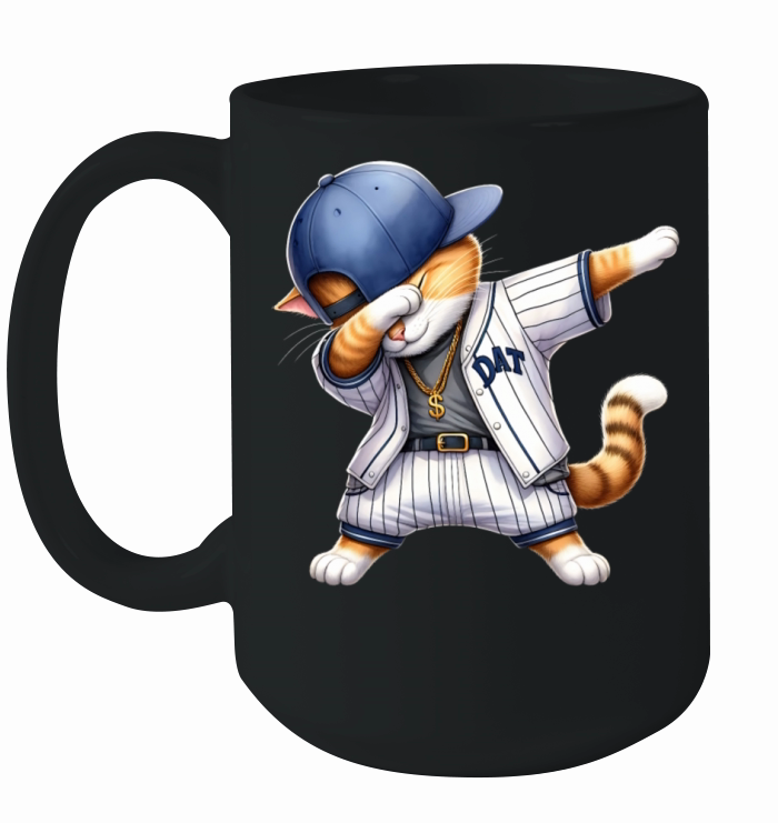 Realistic Dabbing Baseball Cat Ceramic Mug