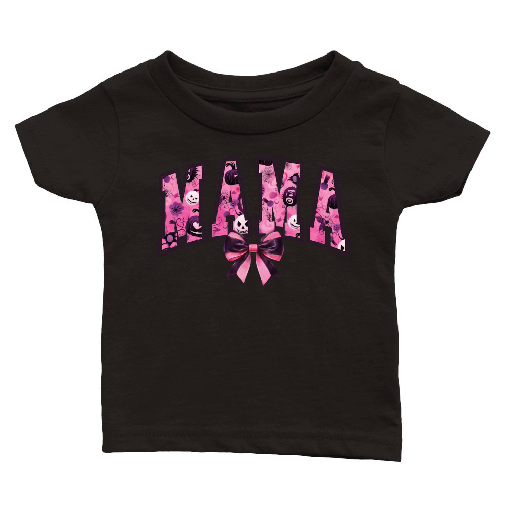 MamaPinkHalloweenCoquette PNG Classic Baby Crewneck T-shirt