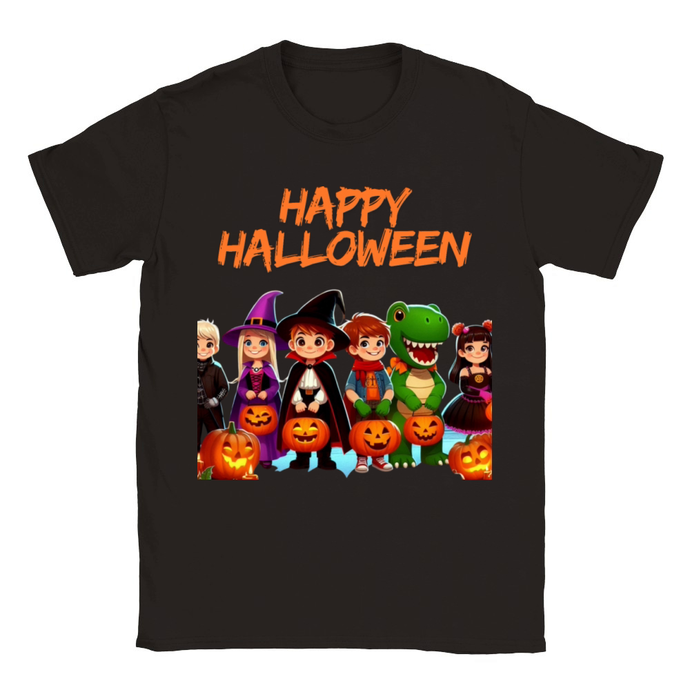 HAPPY HALLOWEEN Ghost Classic Kids Crewneck T-shirt