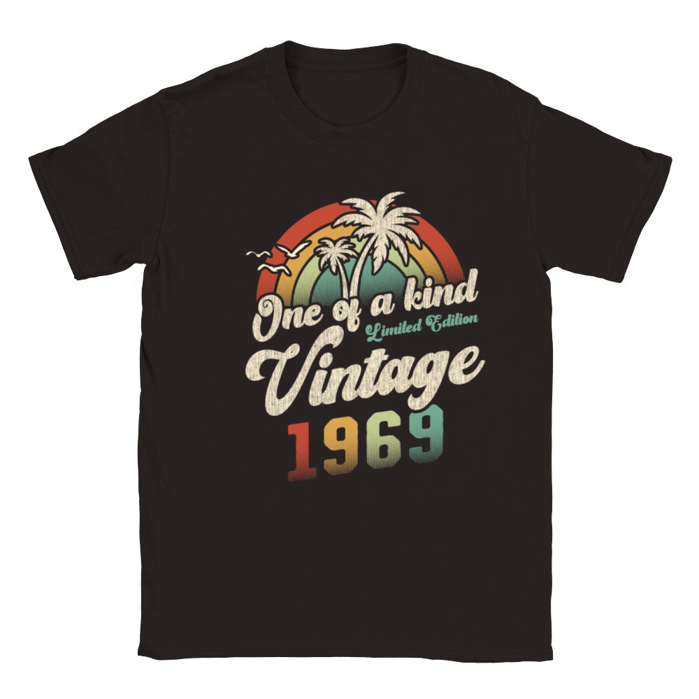 Vintage 1969 Birthday Palm Trees Classic Kids Crewneck T-shirt