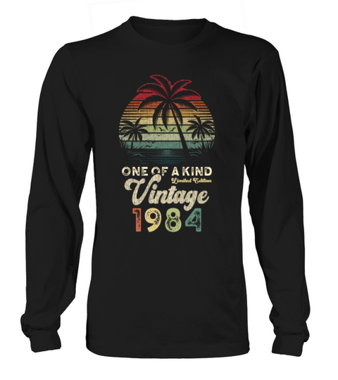 Vintage 1984 Birthday Palm Trees Long sleeved Unisex