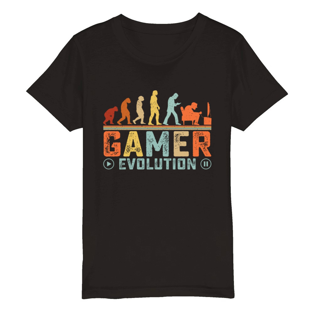 Gamer pc gaming consoles video games Vintage Organic Kids Crewneck T-shirt