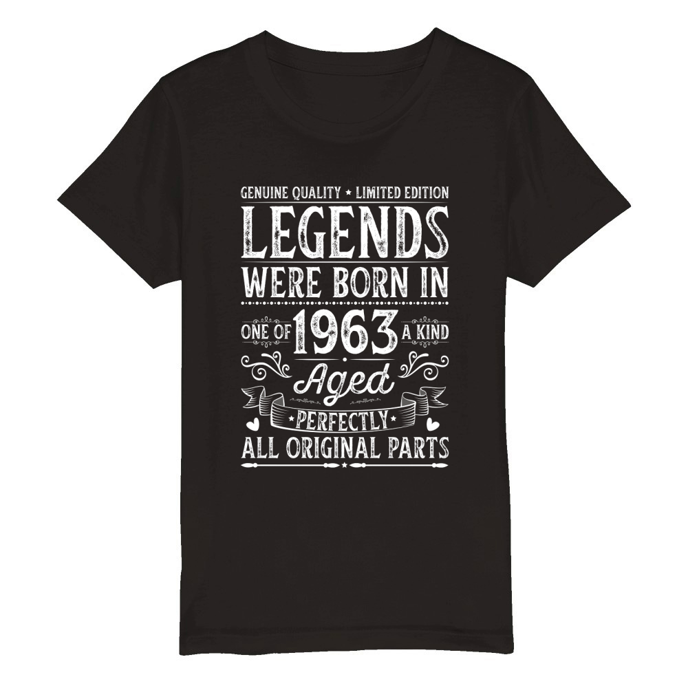 Legends Were Born In 1963 Aged Perfectly Organic Kids Crewneck T-shirt