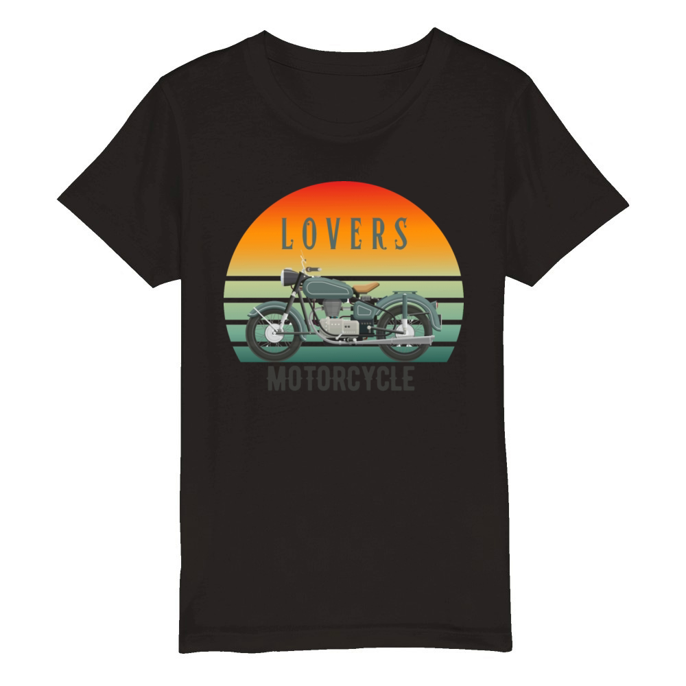 motorcycle lovers tshirt Organic Kids Crewneck T-shirt