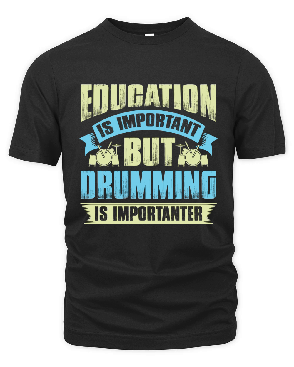 Education is important but drumming is importanter Organic Unisex T-shirt