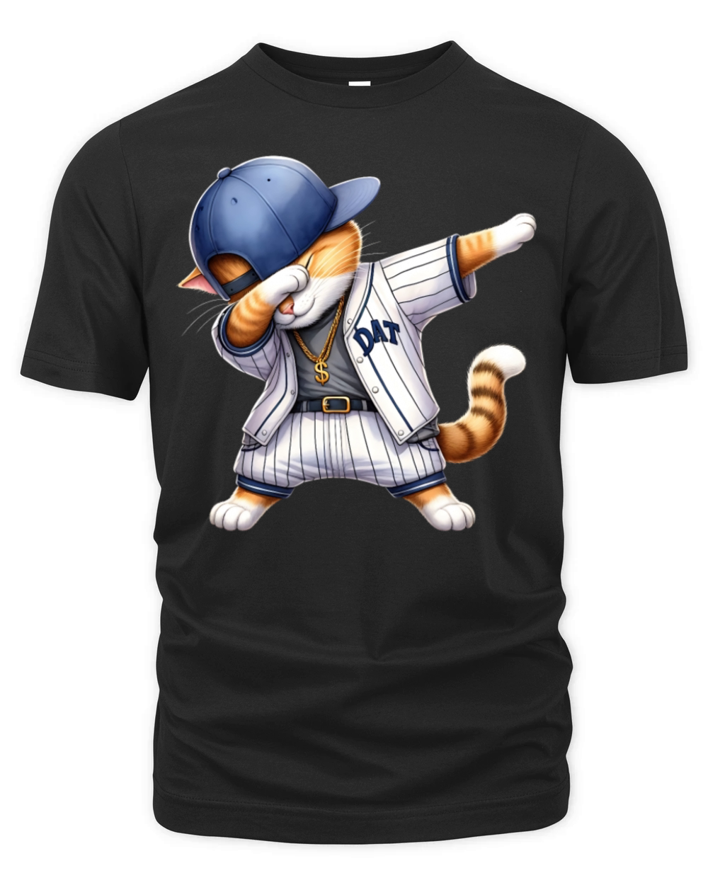 Realistic Dabbing Baseball Cat Organic Unisex T-shirt
