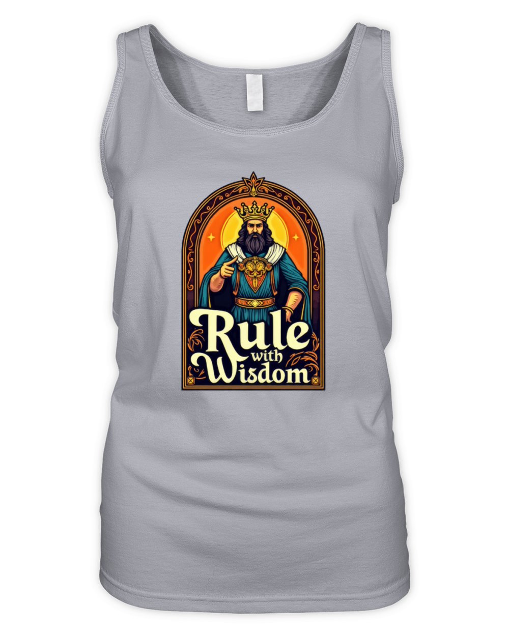 King with Crown and Wisdom Quote Organic Women's Tank Top