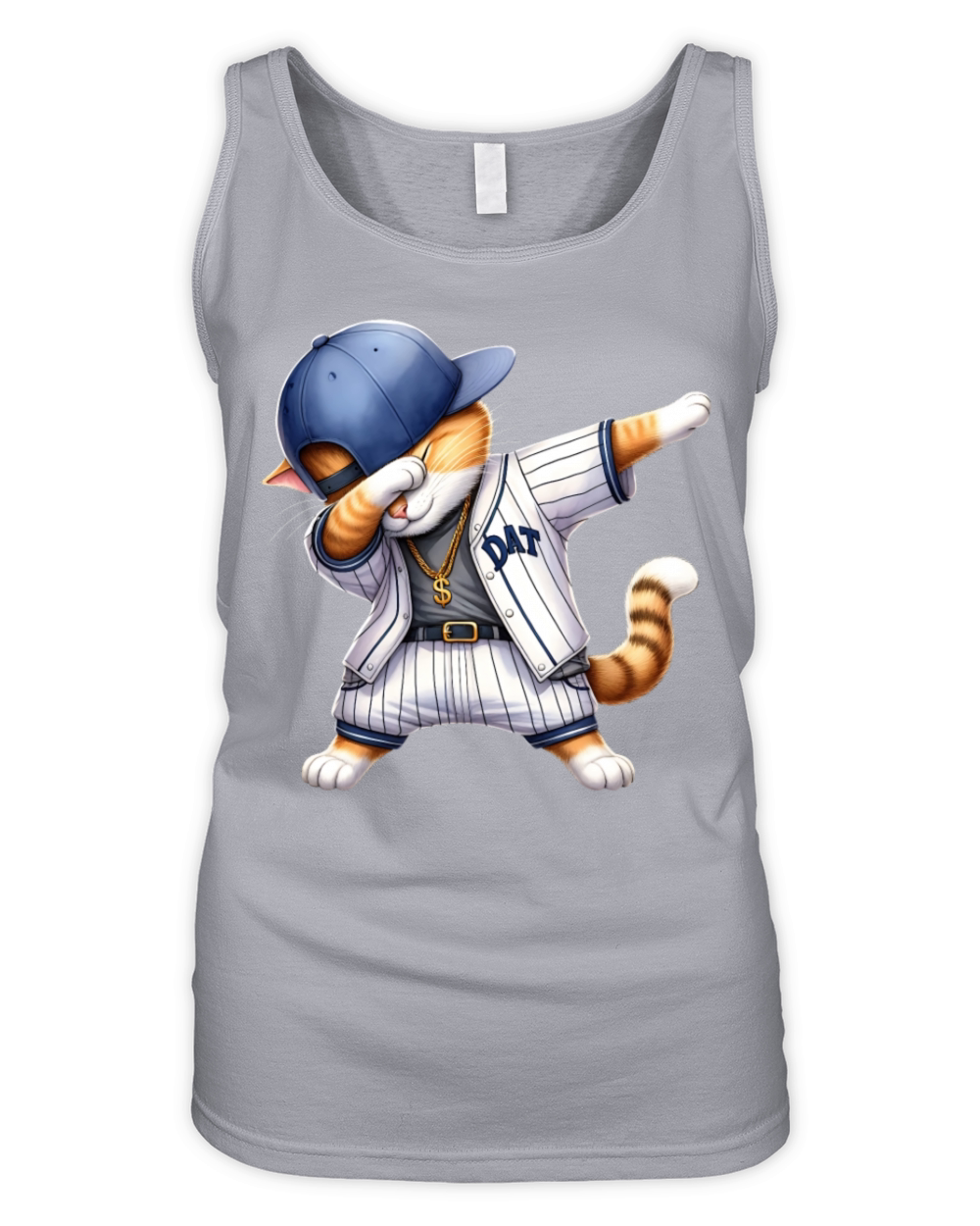 Realistic Dabbing Baseball Cat Organic Women's Tank Top