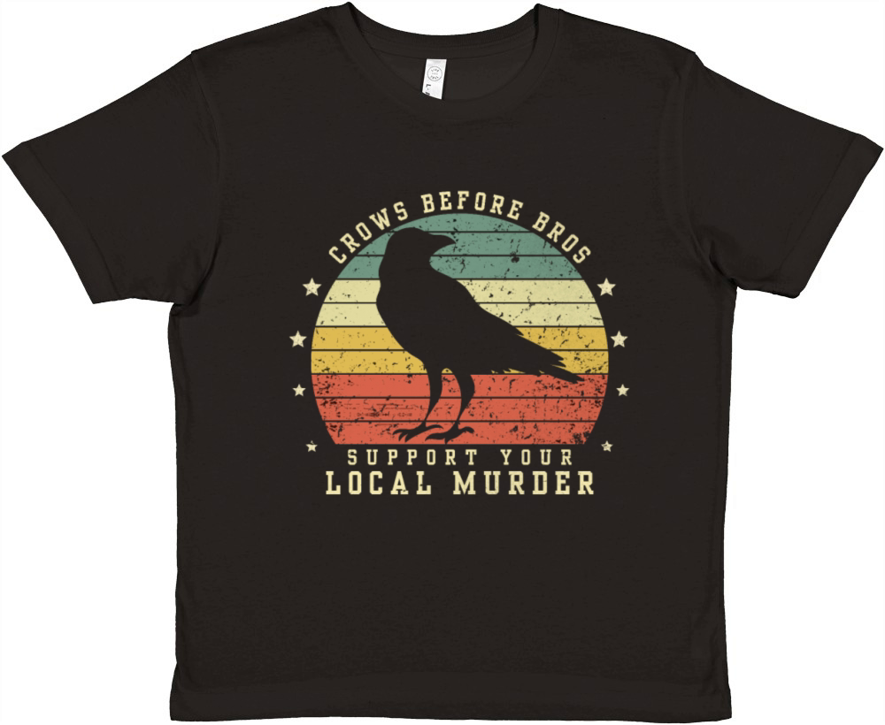 Crows Before Bros Support Your Local Murder Vintag Premium Kids Crewneck T-shirt