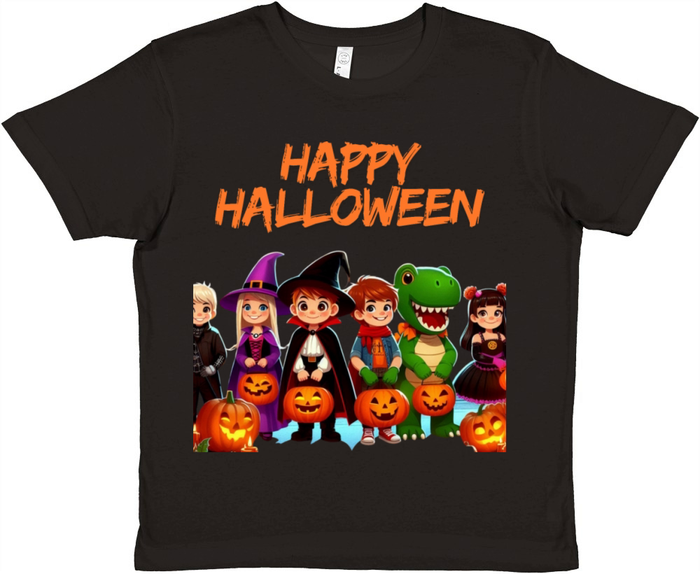 HAPPY HALLOWEEN Ghost Premium Kids Crewneck T-shirt