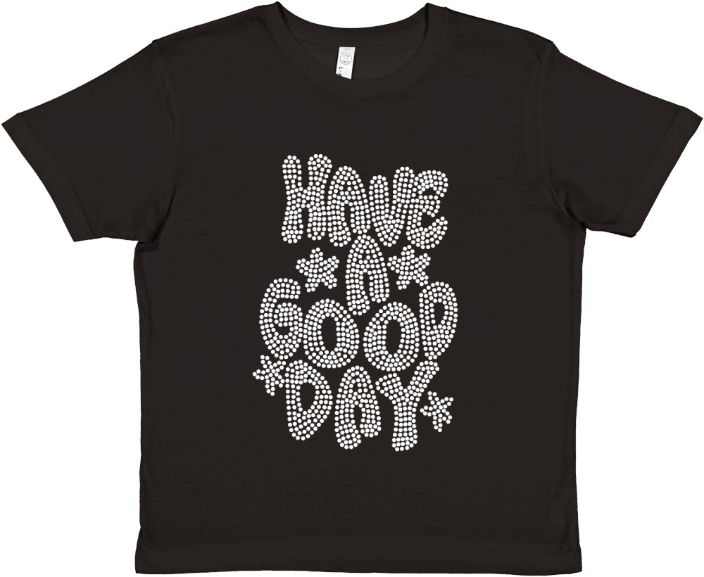 Have A Good Day Rhinestone Premium Kids Crewneck T-shirt
