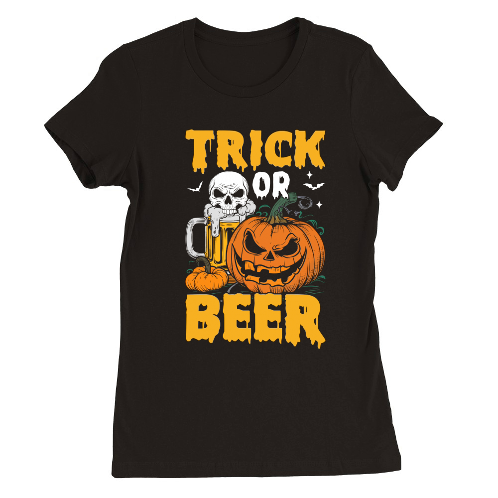 390. trick or beer Premium Womens Crewneck T-shirt