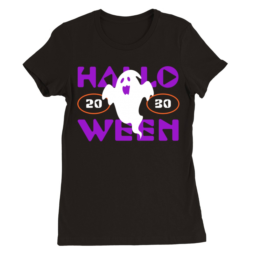 Halloween Ghost Premium Womens Crewneck T-shirt