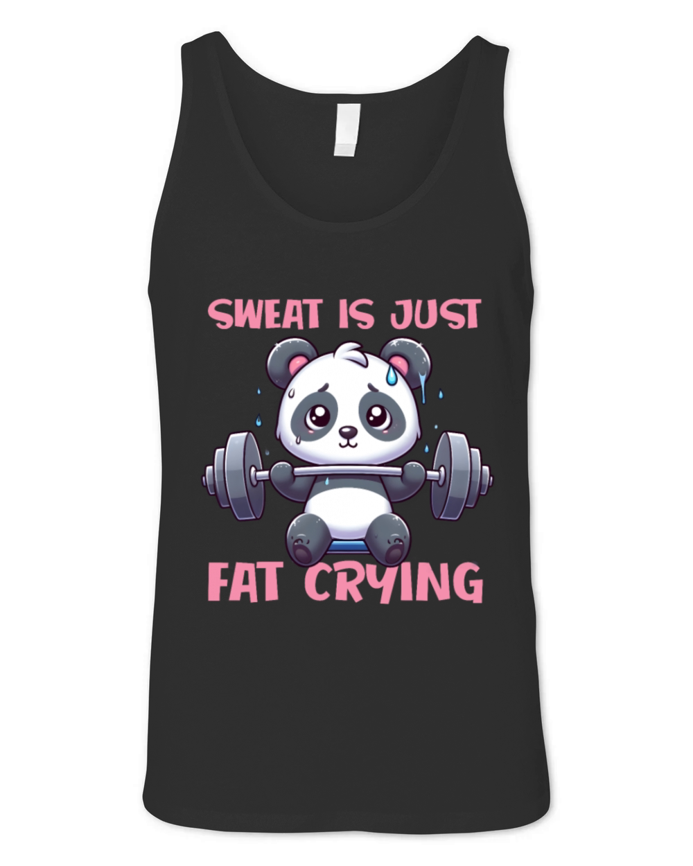 Cute Panda Sweat Is Just Fat Crying Gym Unisex Jersey Tank