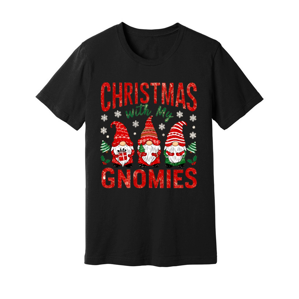 Christmas with my gnomies Unisex Jersey Tee
