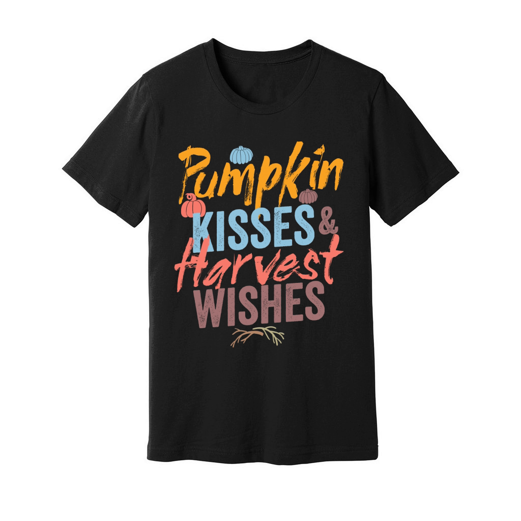 Pumpkin kisses harvest wishes Unisex Jersey Tee