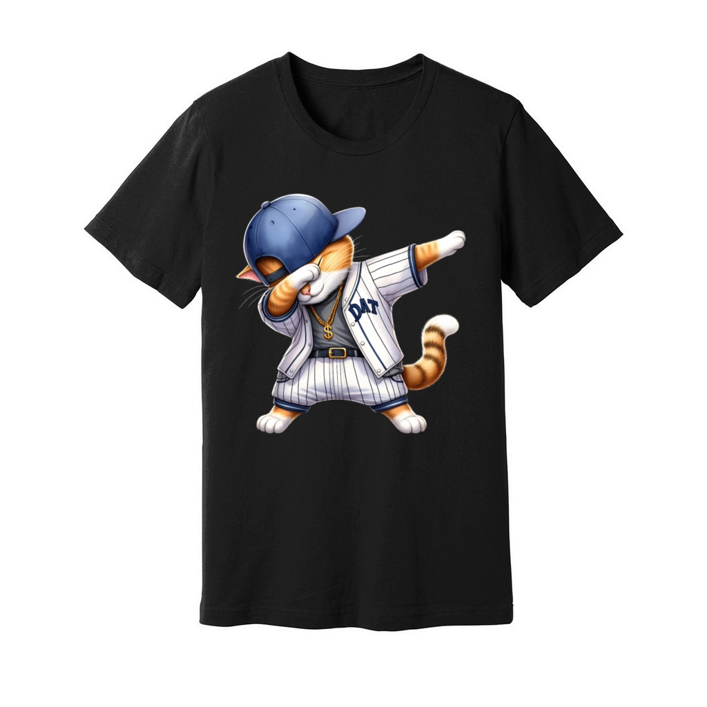 Realistic Dabbing Baseball Cat Unisex Jersey Tee