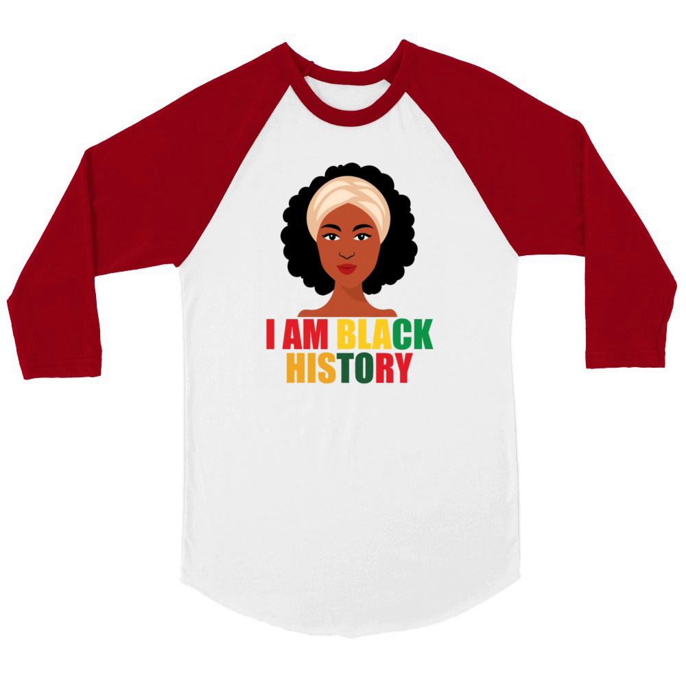 i am black history Unisex ¾ sleeve Raglan T-shirt