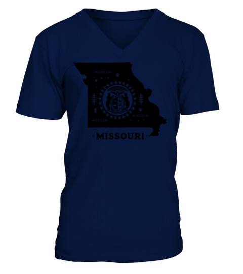 Missouri Vintage State Map V-Neck T-shirt