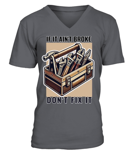 Vintage Toolbox Design with Classic Mechanic Quote V-Neck T-shirt
