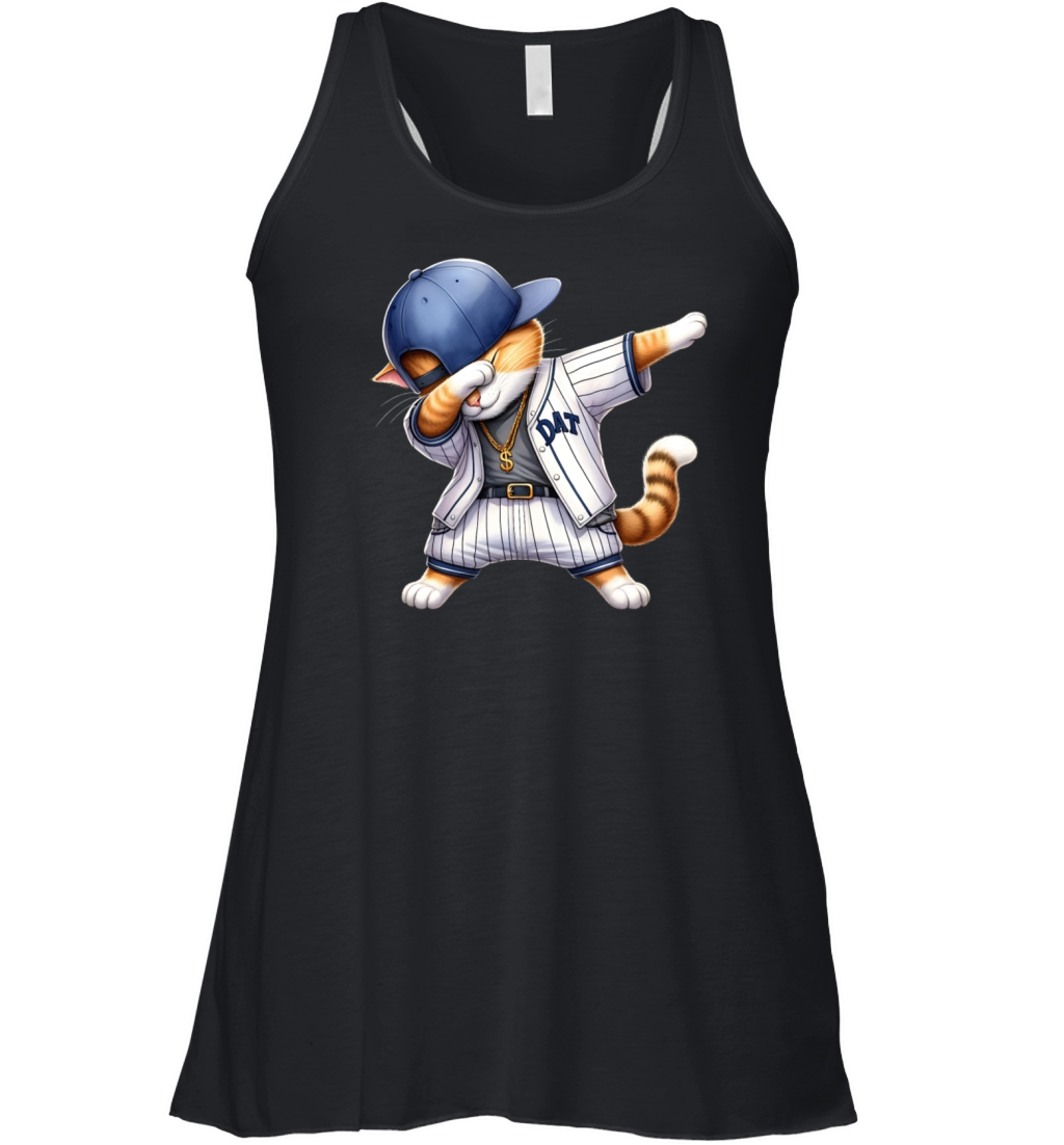 Realistic Dabbing Baseball Cat Women's Flowy Tank Top