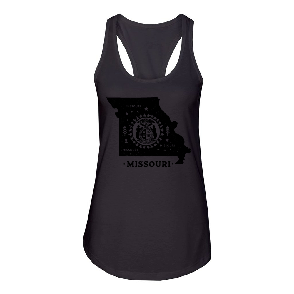 Missouri Vintage State Map Women's Racerback Tank