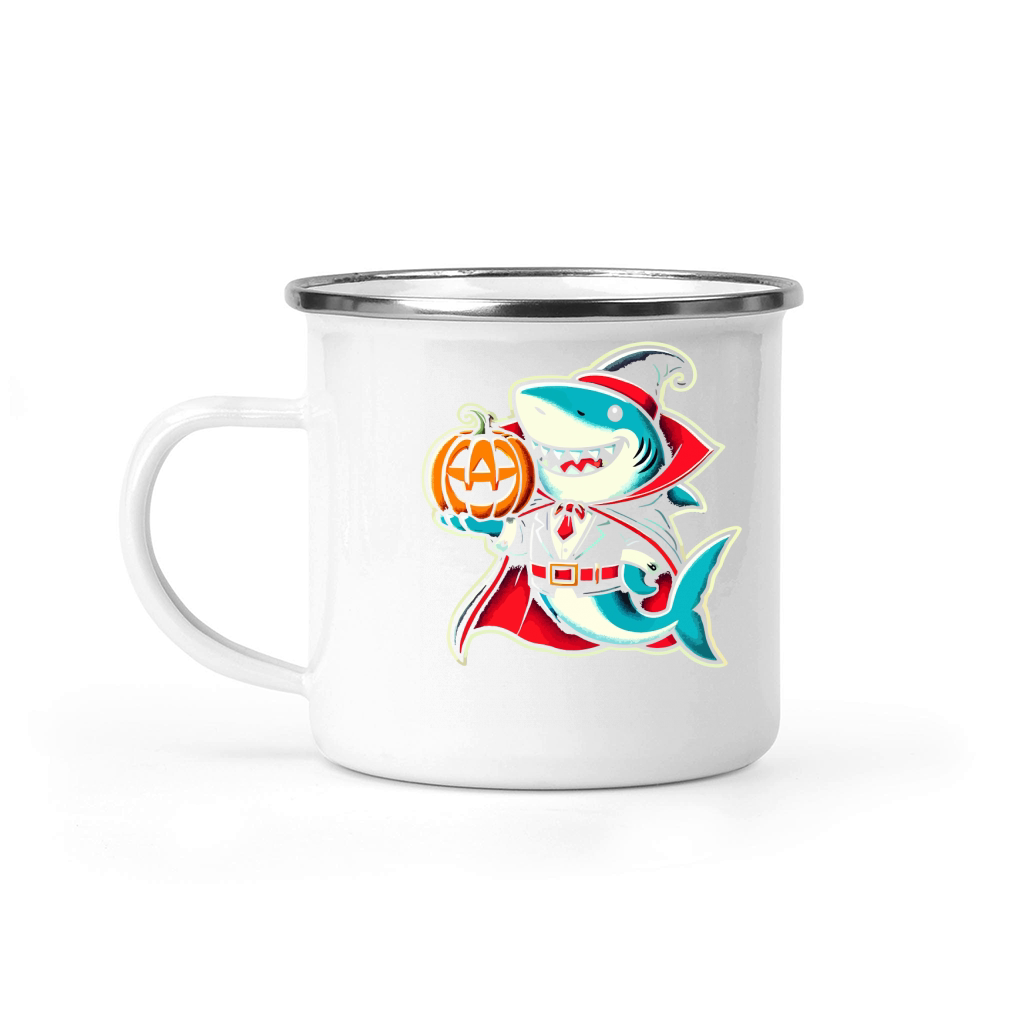 Shark and pumpkins Camping Mug