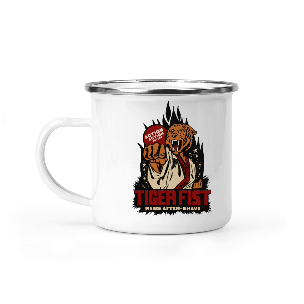 Vintage Tiger Fist Mens After Shave Camping Mug