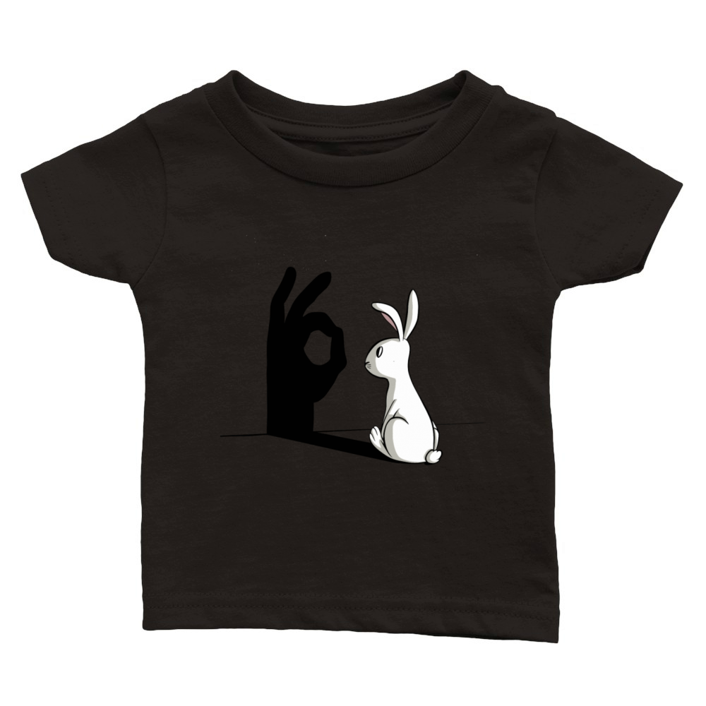 Funny Rabbit Hand Shadow - Playful Shadow Puppet Classic Baby Crewneck T-shirt