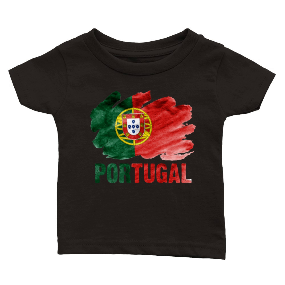 Portugal Flag Vintage Distressed Portuguese Roots Classic Baby Crewneck T-shirt