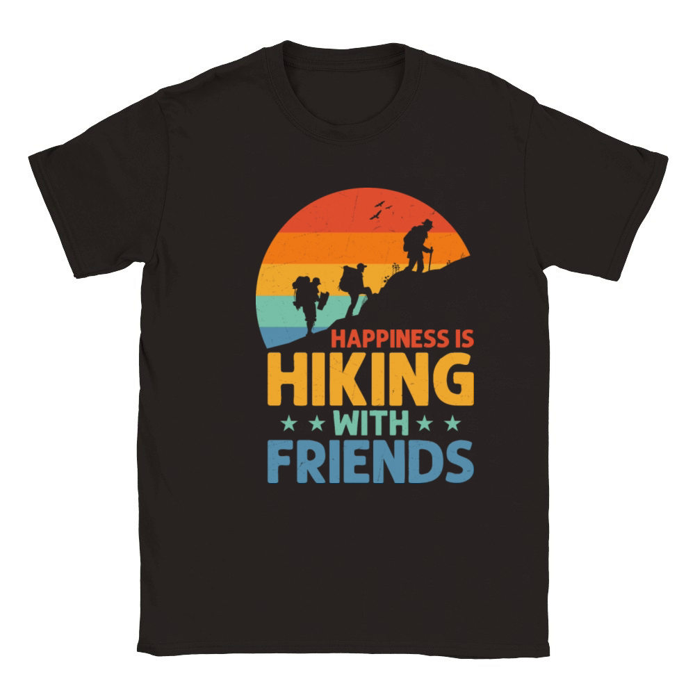 Happiness Is Hiking With Friends Mountain Hiker Classic Kids Crewneck T-shirt