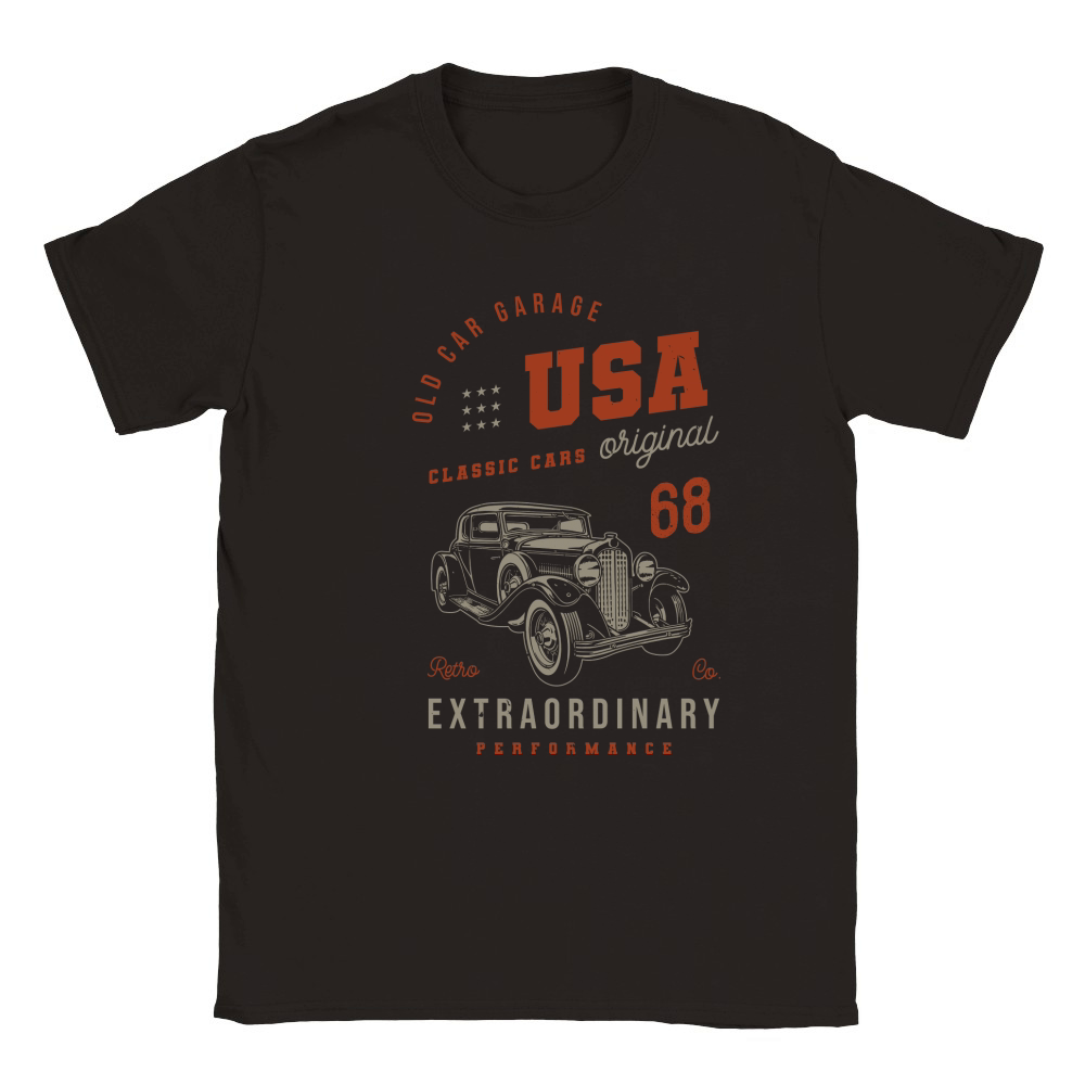 vintage custom usa classic car vector (1) Classic Kids Crewneck T-shirt