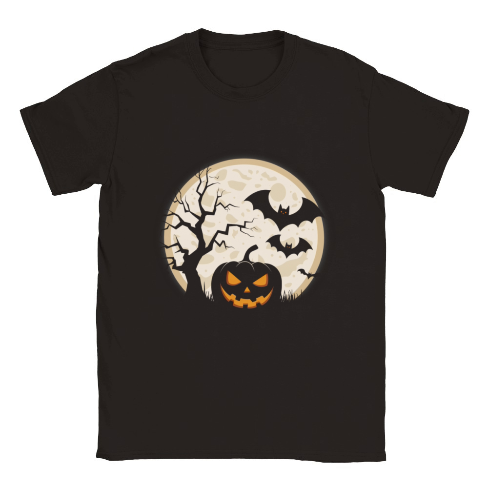 Vintage Pumpkin Scene Halloween Classic T-Shirt Classic Kids Crewneck T-shirt
