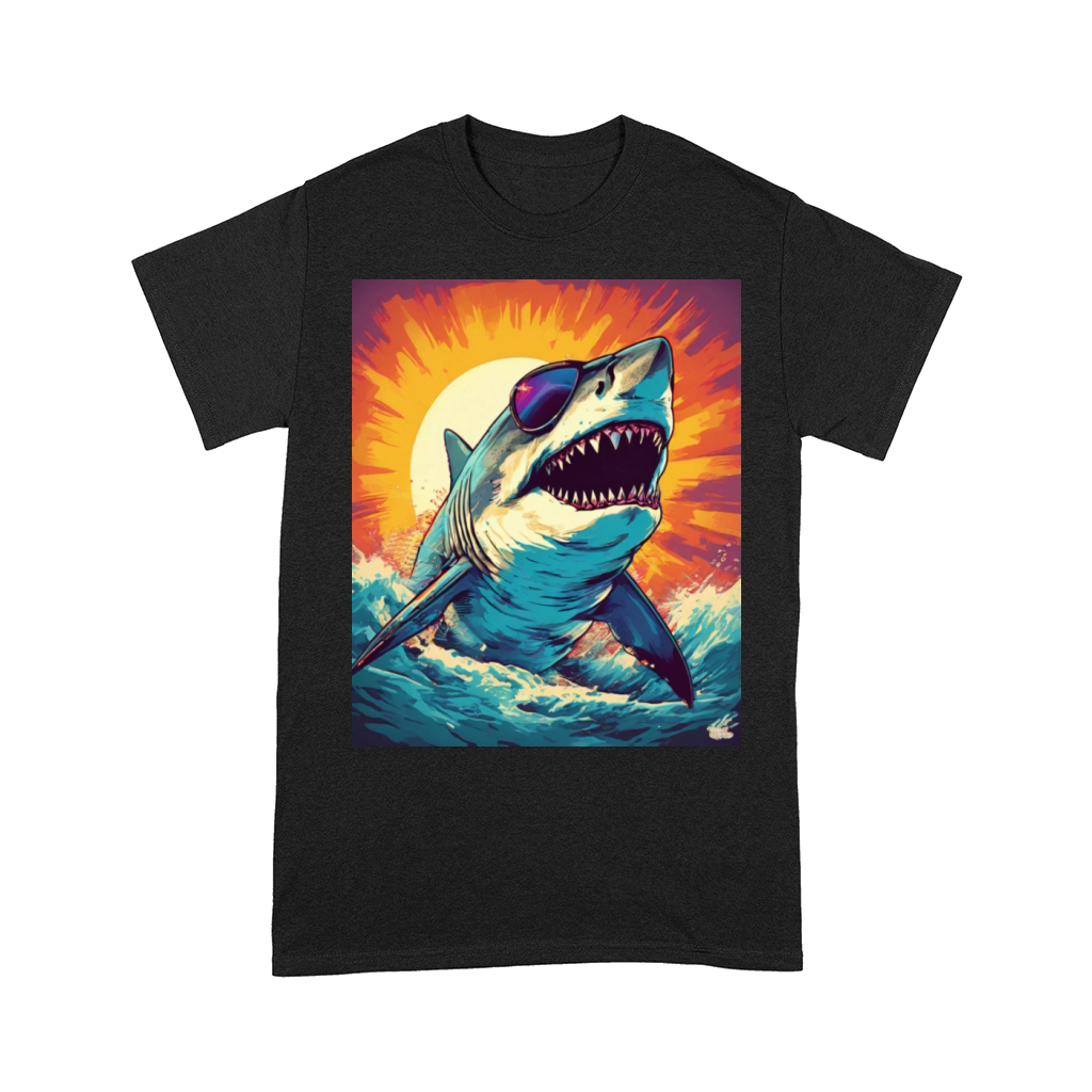 Giant Shark Wearing Sunglasses Comfort T-shirt