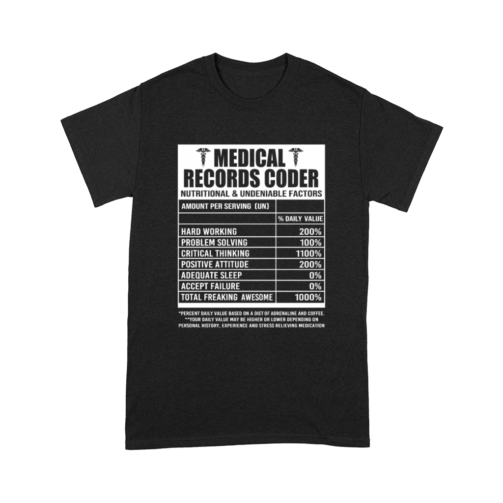 Vintage Medical Records Coder Nutritional Facts Comfort T-shirt