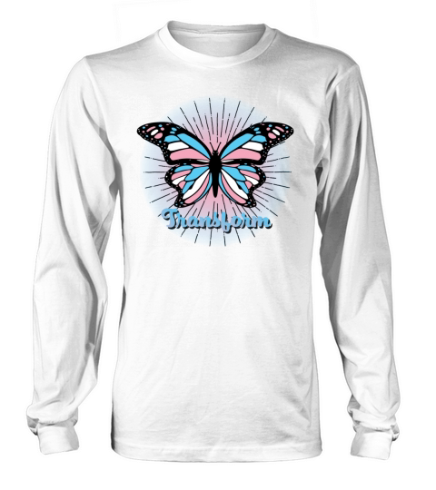 Transform - Transgender Pride Butterfly Design Long sleeved Unisex