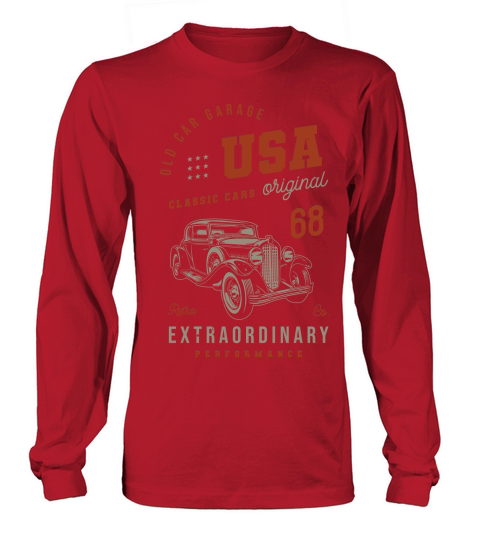 vintage custom usa classic car vector (1) Long sleeved Unisex