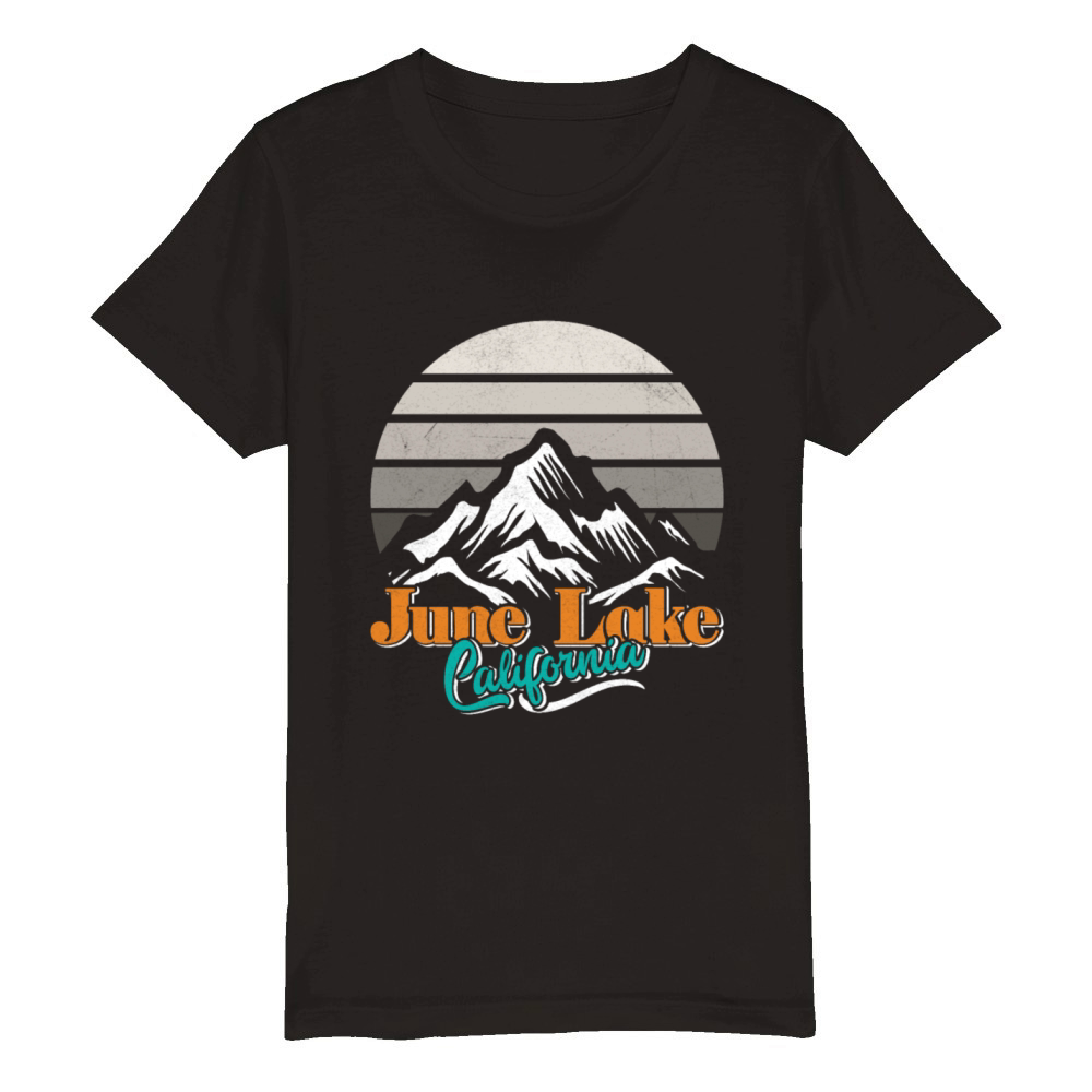 JUNE LAKE CALIFORNIA Fan Vintage Nevada June Organic Kids Crewneck T-shirt