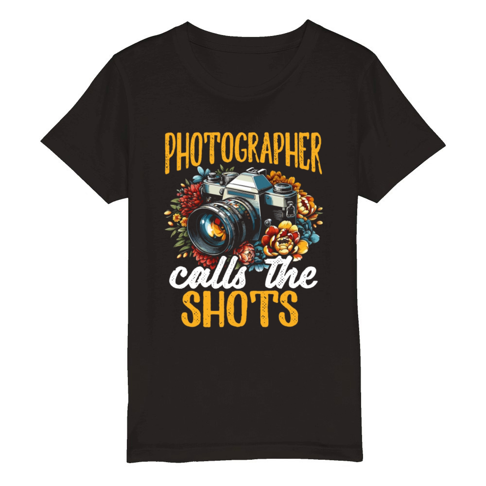 Retro Vintage Camera Photography Lover Photographe Organic Kids Crewneck T-shirt