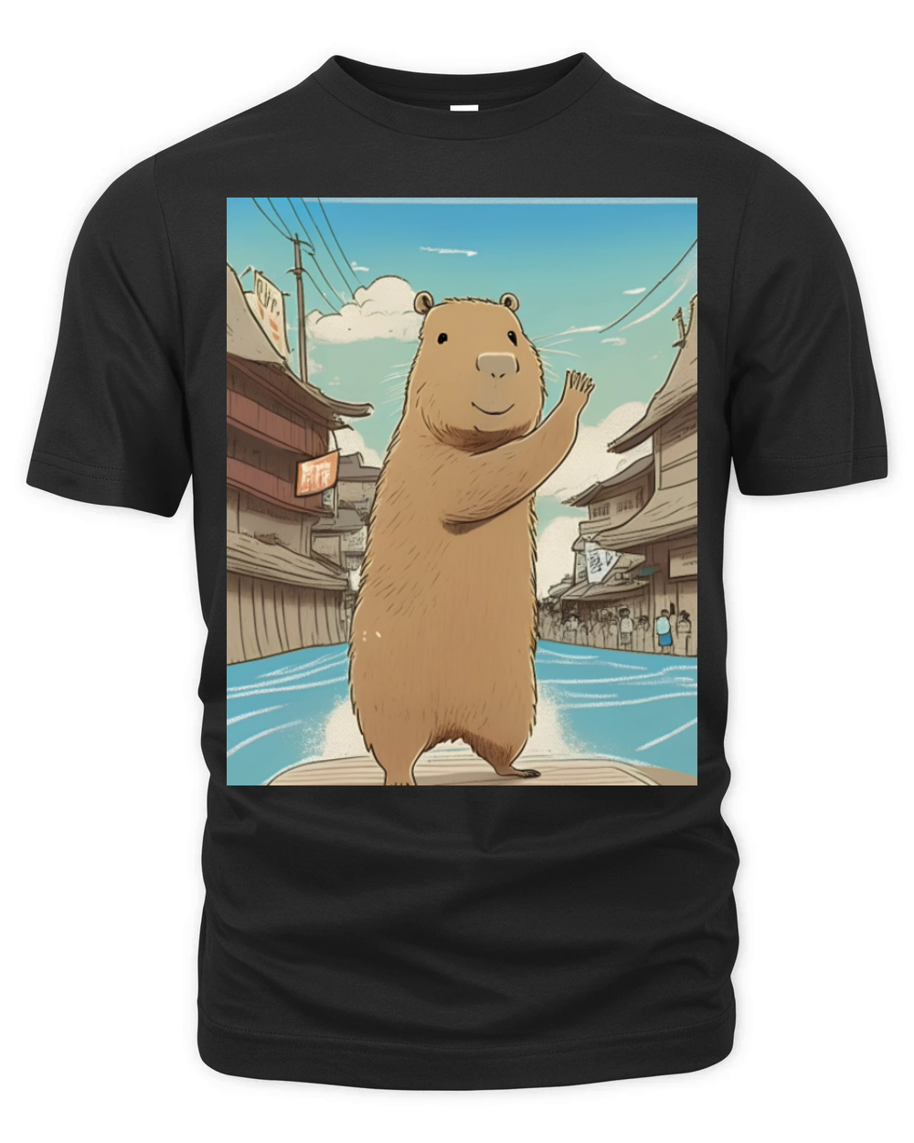 Funny Graphic Tee Capybara Selfie Vintage style Organic Unisex T-shirt