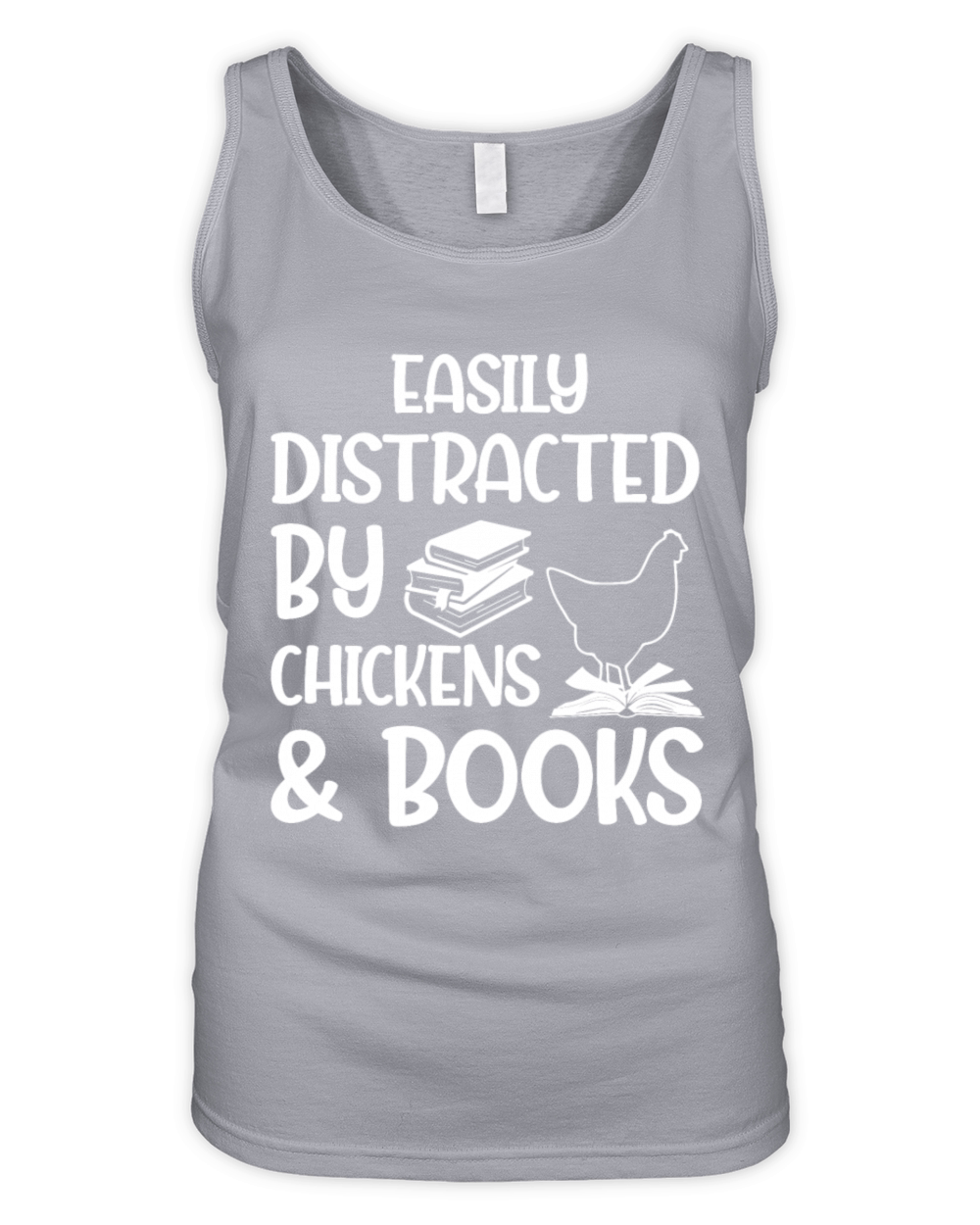 Easily By Chickens Book Lover Reader Funny Reading Organic Women's Tank Top