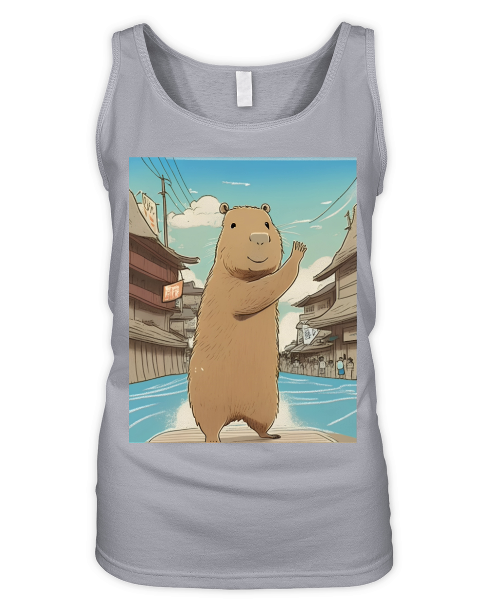 Funny Graphic Tee Capybara Selfie Vintage style Organic Women's Tank Top