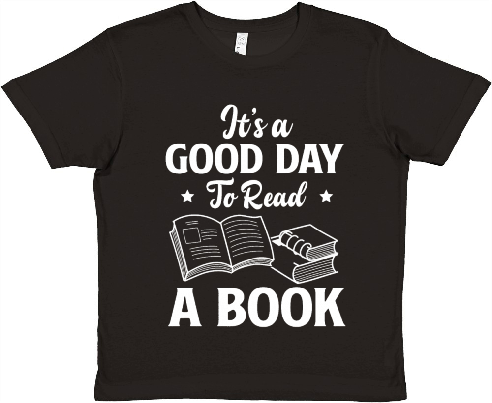 Good Day Book Lover Reader Desing Funny Reading Premium Kids Crewneck T-shirt