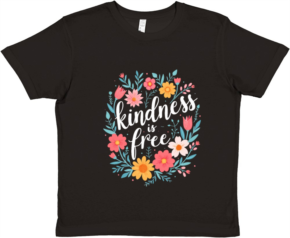 Kindness Is Free Inspirational Motivational Quote Premium Kids Crewneck T-shirt