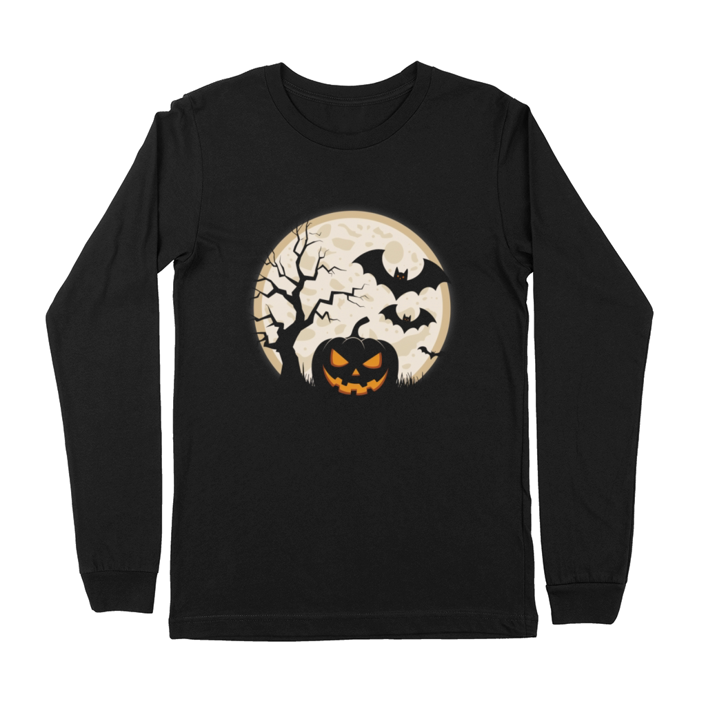 Vintage Pumpkin Scene Halloween Classic T-Shirt Premium Long Sleeve