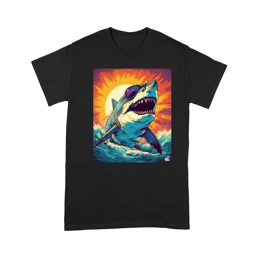 Giant Shark Wearing Sunglasses Premium T-shirt